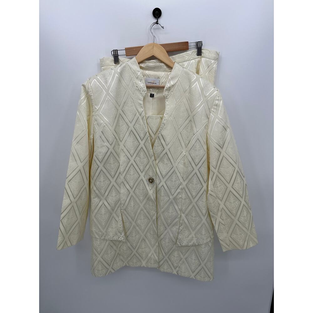 Terramine Ivory Suit Skirt Set Women Sz 20 Church MOB‎ Wedding Holiday Formal